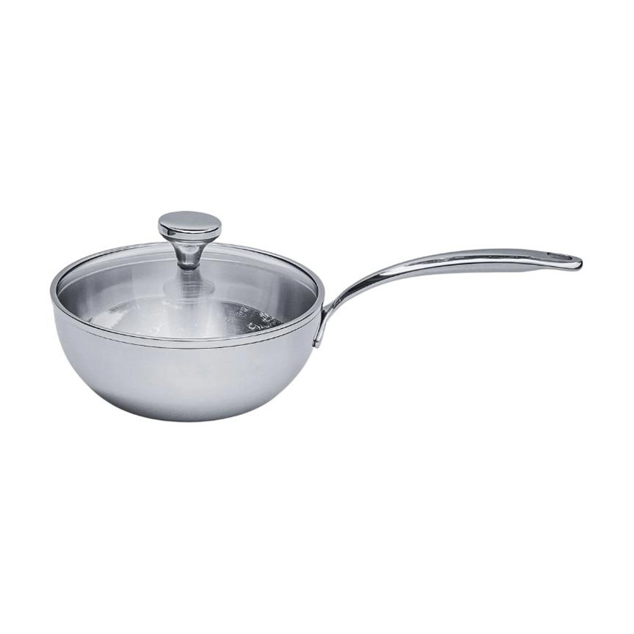 Chảo đúc inox sâu lòng 3 lớp đáy liền Tri-Ply Kaiyo size 24cm