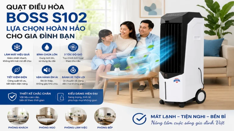 Quạt Điều Hòa Boss S102 Lựa Chọn Hoàn Hảo Cho Gia Đình Bạn