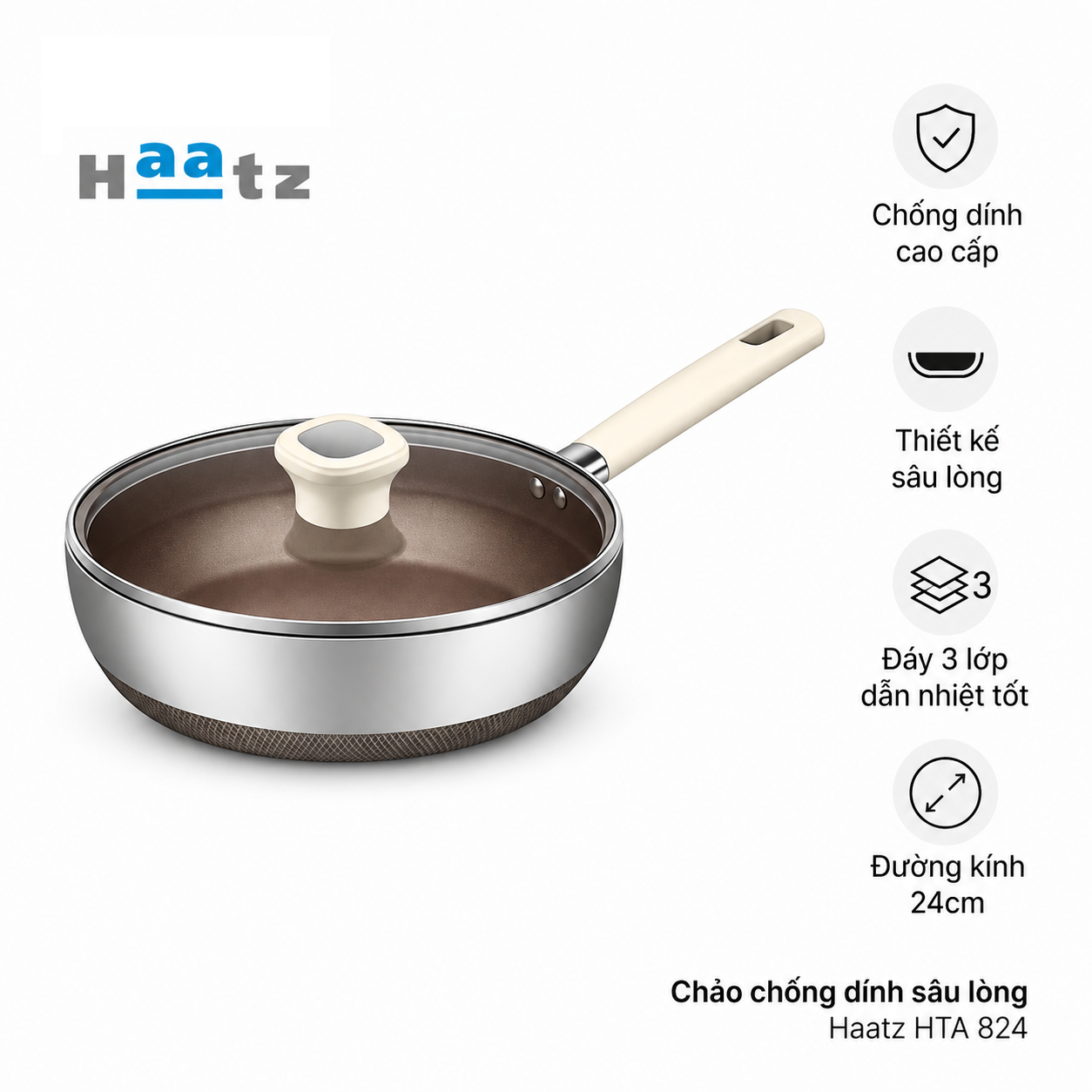 Chảo chống dính sâu lòng Haatz HTA 824