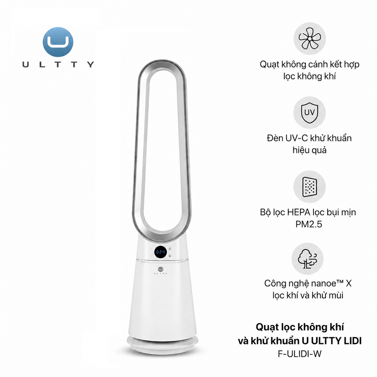 Quạt lọc không khí và khử khuẩn U ULTTY LIDI