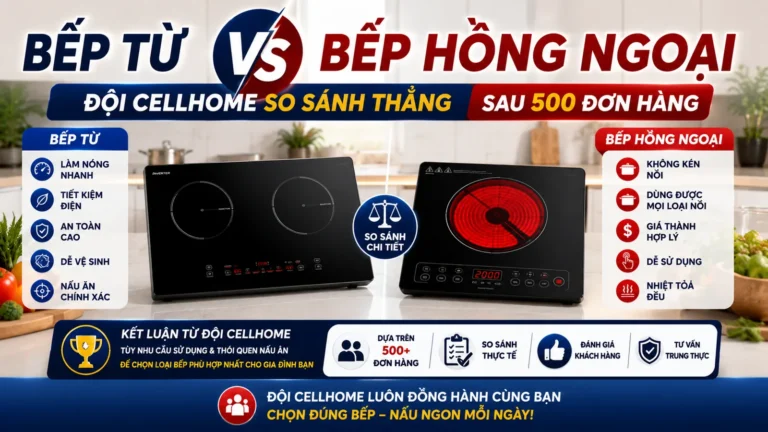 Bếp Từ vs Bếp Hồng Ngoại — Đội Cellhome So Sánh Thẳng Sau 500 Đơn Hàng