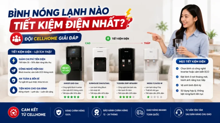 Bình Nóng Lạnh Nào Tiết Kiệm Điện Nhất? Đội Cellhome Giải Đáp