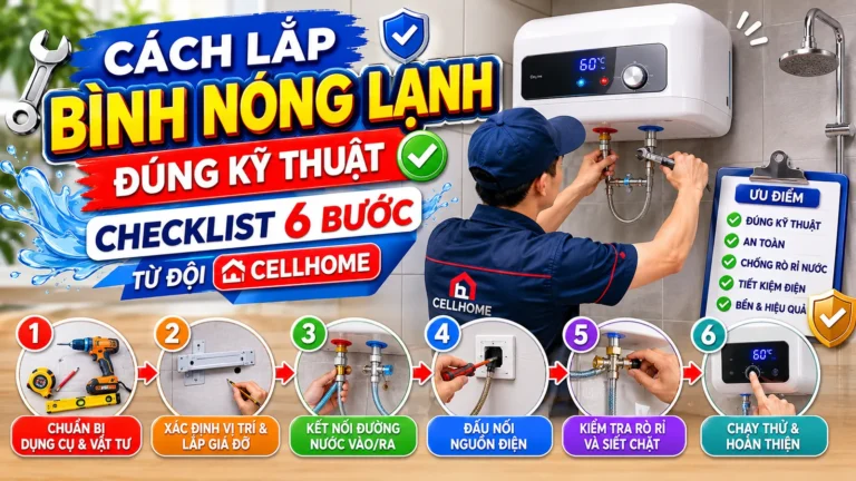 Cách Lắp Bình Nóng Lạnh Đúng Kỹ Thuật — Checklist An Toàn Của Đội Cellhome