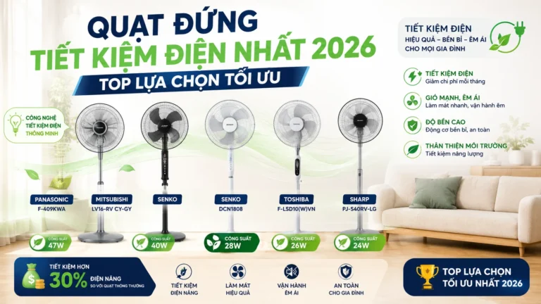 Quạt Đứng Tiết Kiệm Điện Nhất 2026: Top Lựa Chọn Tối Ưu