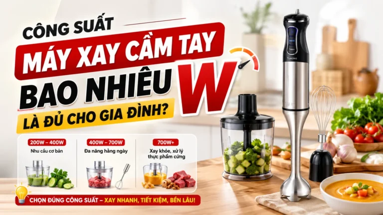Công Suất Máy Xay Cầm Tay Bao Nhiêu W Là Đủ Cho Gia Đình?