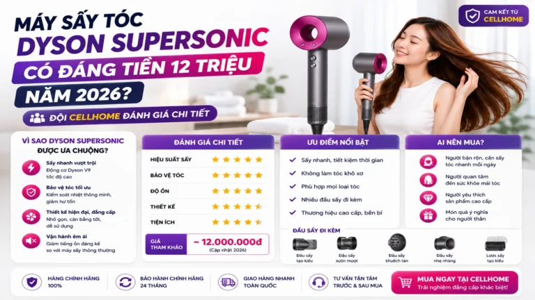 Máy Sấy Tóc Dyson Supersonic Có Đáng Tiền 12 Triệu 2026?