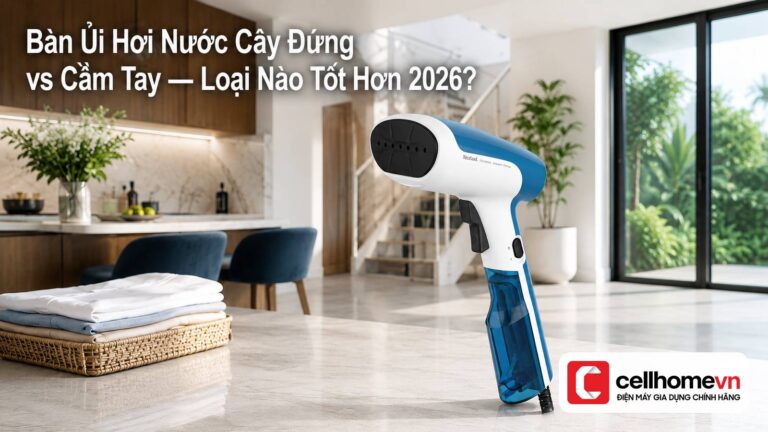 Bàn Ủi Hơi Nước Cây Đứng vs Cầm Tay — Loại Nào Tốt Hơn 2026?