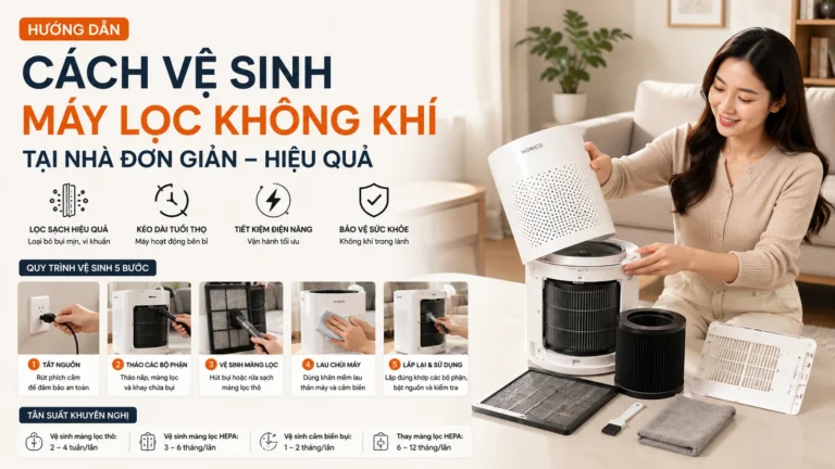 Hướng dẫn cách vệ sinh máy lọc không khí tại nhà đúng cách và chi tiết nhất