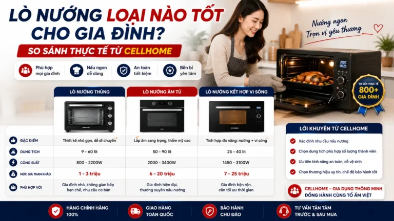 Lò Nướng Loại Nào Tốt Cho Gia Đình? So Sánh Thực Tế Từ Cellhome