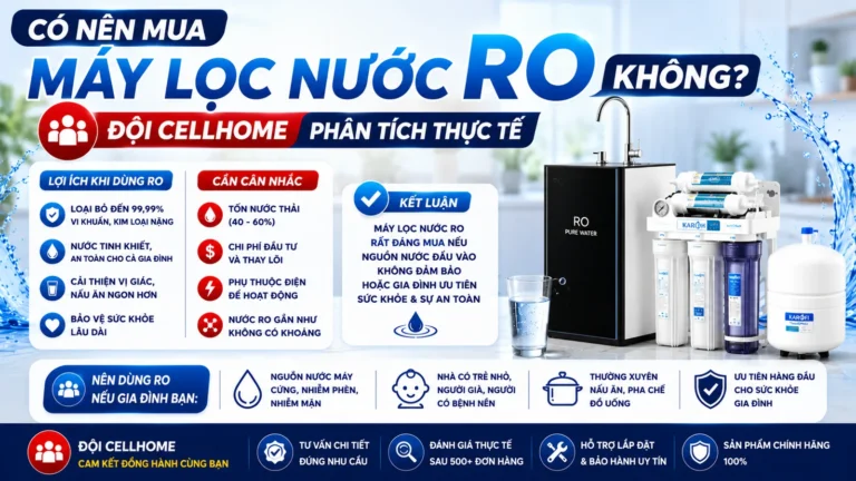 Có Nên Mua Máy Lọc Nước RO? Sự Thật Từ Đội Cellhome 2026