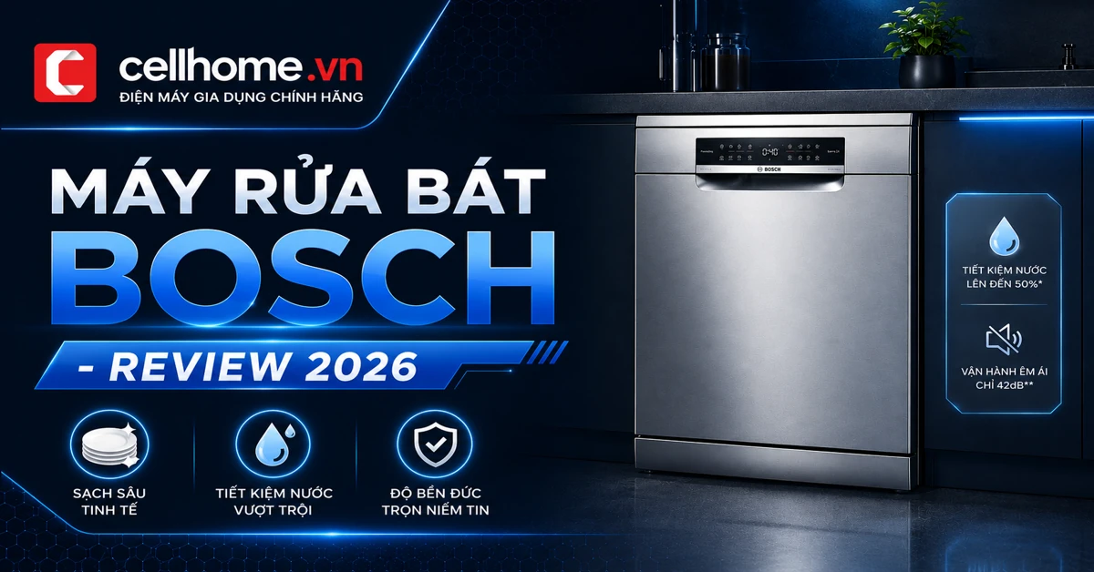 Máy Rửa Bát Bosch Có Tốt Không? Review Thực Tế & Kinh Nghiệm Chọn Mua 2026