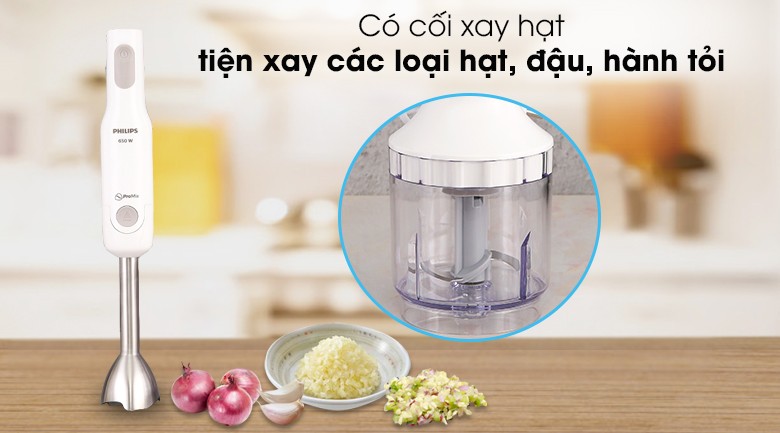 Bộ máy xay cầm tay Philips HR2537 đa năng cùng các phụ kiện đi kèm tiện lợi
