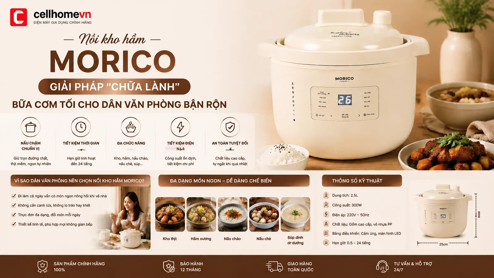 Nồi kho hầm Morico: Giải pháp “chữa lành” bữa cơm tối cho dân văn phòng bận rộn
