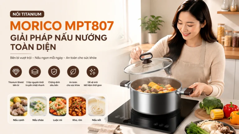 Nồi Titanium Morico MPT807: Giải Pháp Nấu Nướng Toàn Diện Cho Căn Bếp Hiện Đại