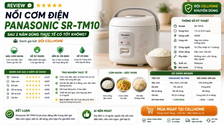 Review Nồi Cơm Điện Panasonic SR-TM10: Sau 2 Năm Dùng Thực Tế Có Tốt Không?