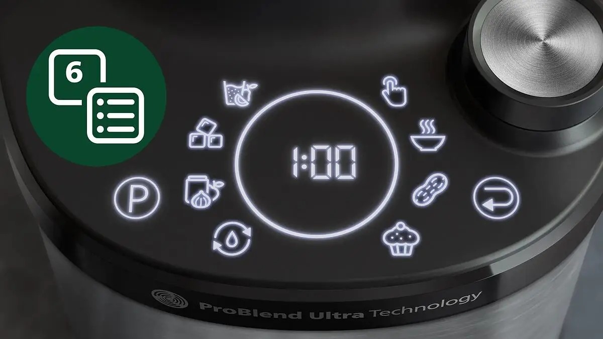 Giao diện điều khiển thông minh và chân đế an toàn của máy xay sinh tố Philips