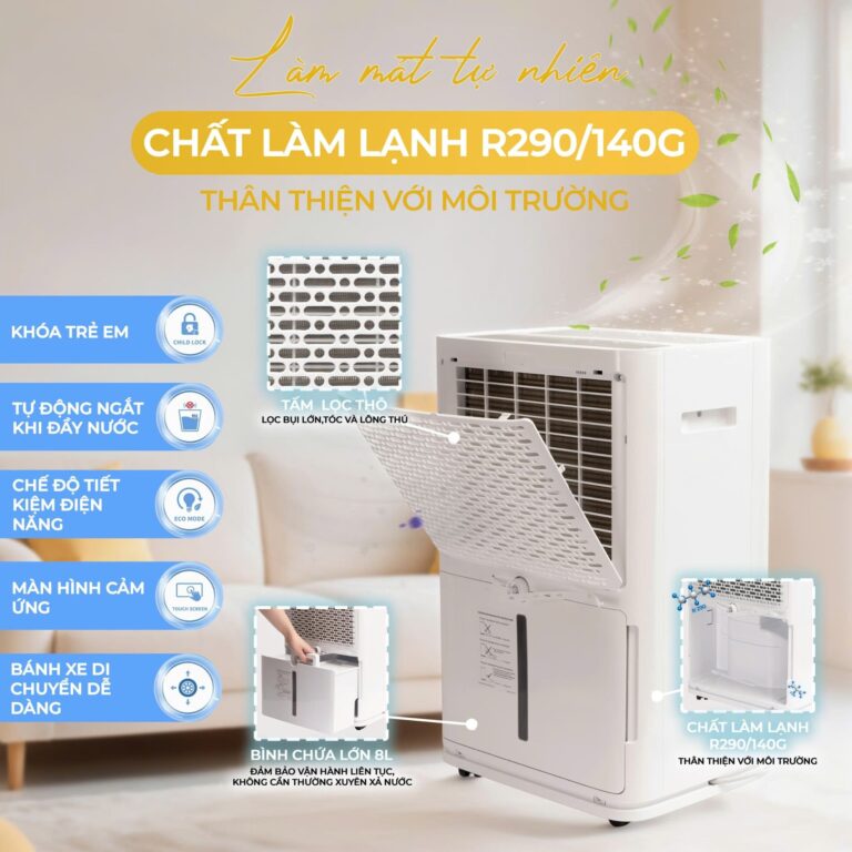 Máy hút ẩm tích hợp lọc ion âm KUSCHELN – K50