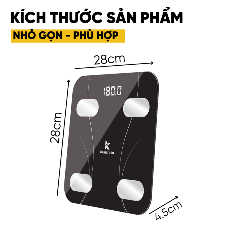 Cân điện tử KUSCHELN KBS073-02 đo nhịp tim 19 chỉ số