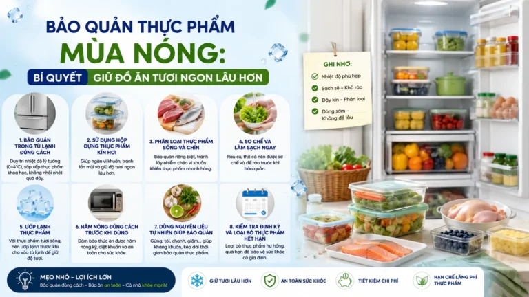 Bảo Quản Thực Phẩm Mùa Nóng: Bí Quyết Giữ Đồ Ăn Tươi Ngon Lâu Hơn
