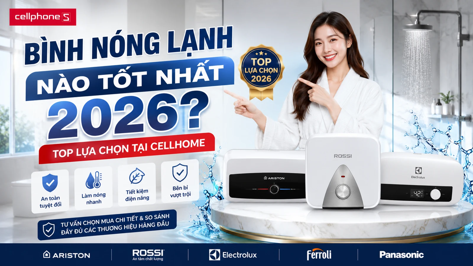 Bình nóng lạnh nào tốt nhất 2026
