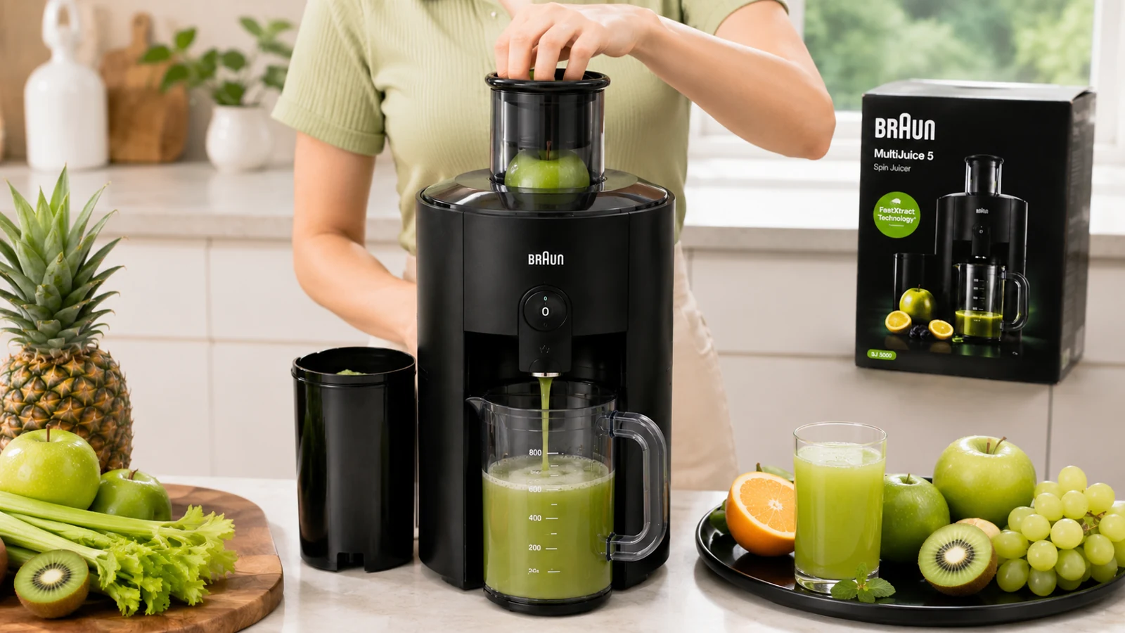 Máy ép Braun SJ5000 MultiJuice 5 Spin sử dụng hằng ngày cho gia đình