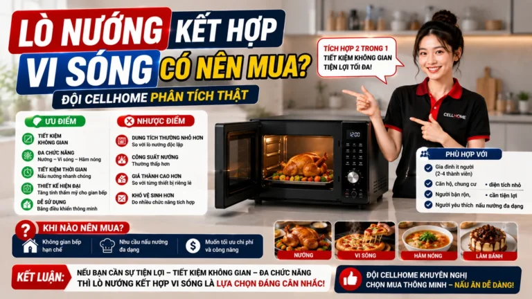 Lò Nướng Kết Hợp Vi Sóng Có Nên Mua? Đội Cellhome Phân Tích Thật