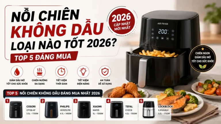 Nồi Chiên Không Dầu Loại Nào Tốt 2026? Top 5 Đáng Mua