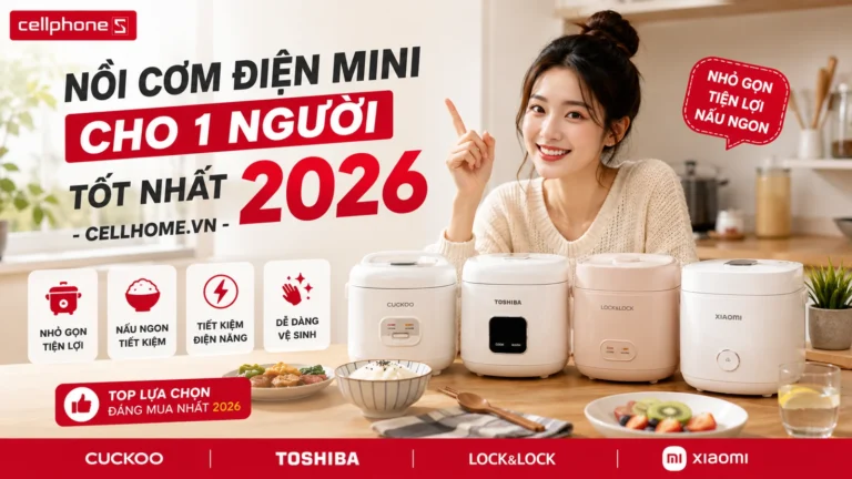 Nồi Cơm Điện Mini Cho 1 Người Tốt Nhất 2026 – CellHome.vn