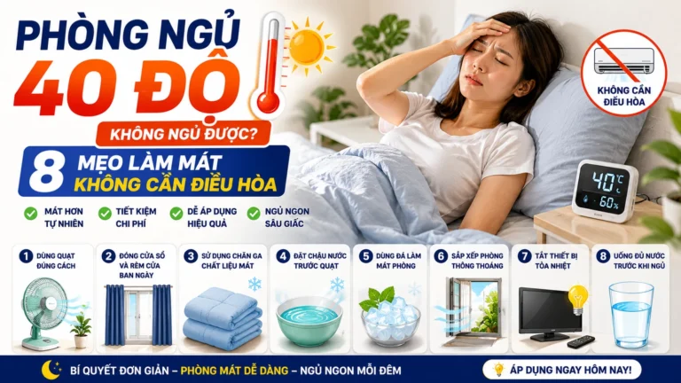 Phòng Ngủ 40 Độ Không Ngủ Được? 8 Mẹo Làm Mát Không Cần Điều Hòa