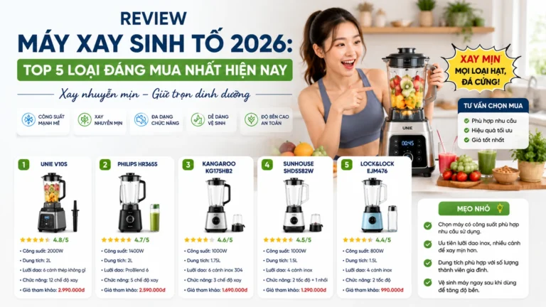 Review Máy Xay Sinh Tố 2026: Top 5 Loại Đáng Mua Nhất Hiện Nay