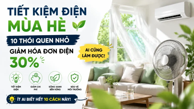 Tiết Kiệm Điện Mùa Hè: 10 Thói Quen Nhỏ Giảm Hóa Đơn Điện 30%