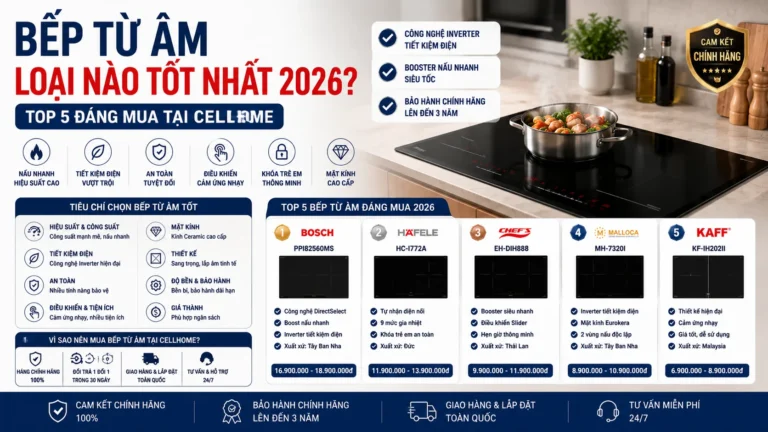 Top 5 bếp từ âm tốt nhất 2026 cho gia đình Việt