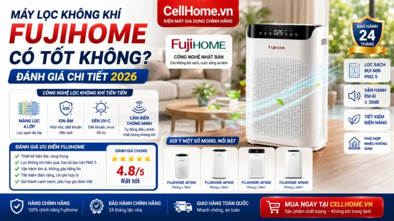 Máy lọc không khí Fujihome có tốt không? Đánh giá 2026