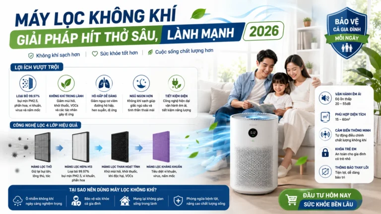 Máy lọc không khí – Giải pháp hít thở sâu, lành mạnh 2026