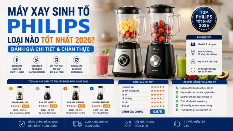 Top máy xay sinh tố Philips tốt nhất 2026
