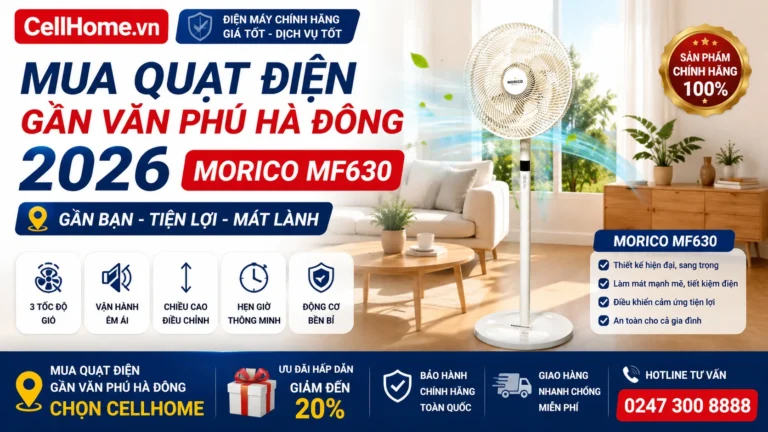 Quạt điện Morico MF630 gần Văn Phú Hà Đông 2026