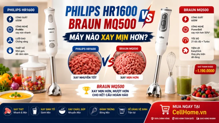 Philips HR1600 vs Braun MQ500: Máy nào xay mịn hơn?