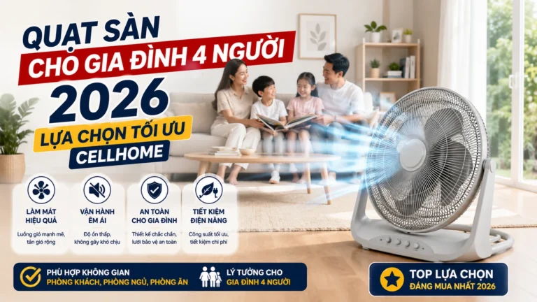 Quạt Sàn Cho Gia Đình 4 Người 2026 Lựa Chọn Tối Ưu CellHome