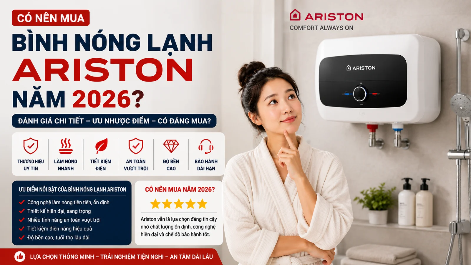 Có Nên Mua Bình Nóng Lạnh Ariston Năm 2026?