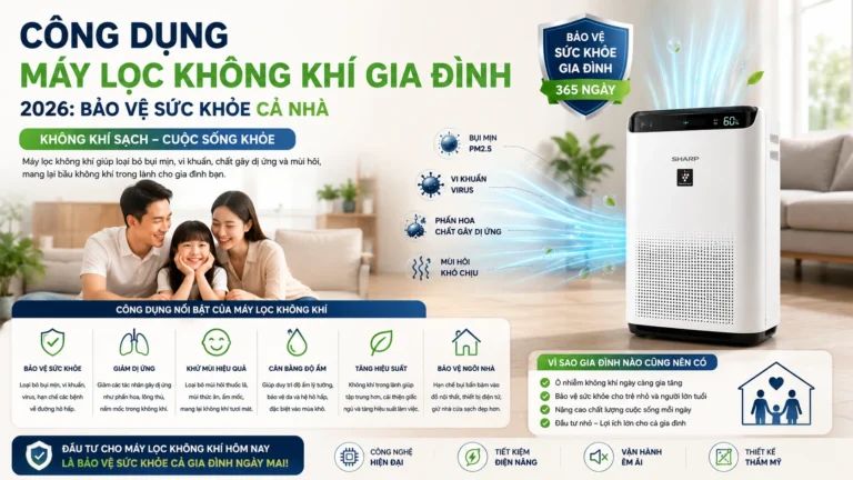 Công Dụng Máy Lọc Không Khí Gia Đình 2026: Bảo Vệ Sức Khỏe