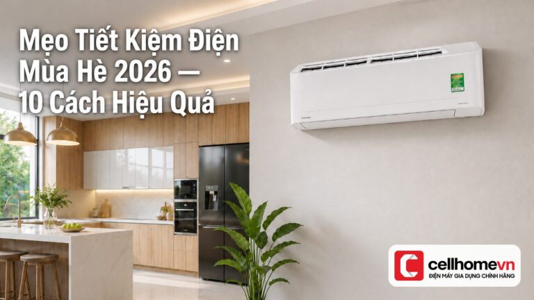 Mẹo Tiết Kiệm Điện Mùa Hè 2026 — 10 Cách Hiệu Quả