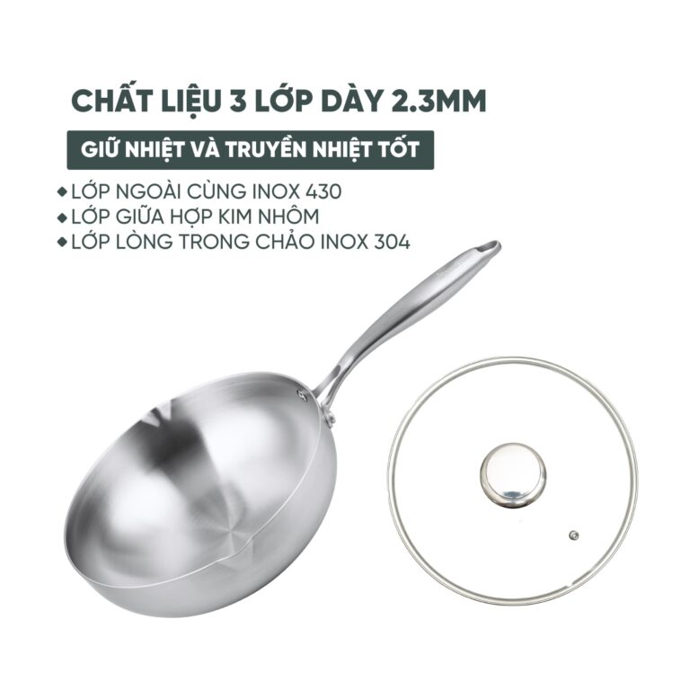 Chảo inox ZEUS KFP24-26SV 26cm kèm vung
