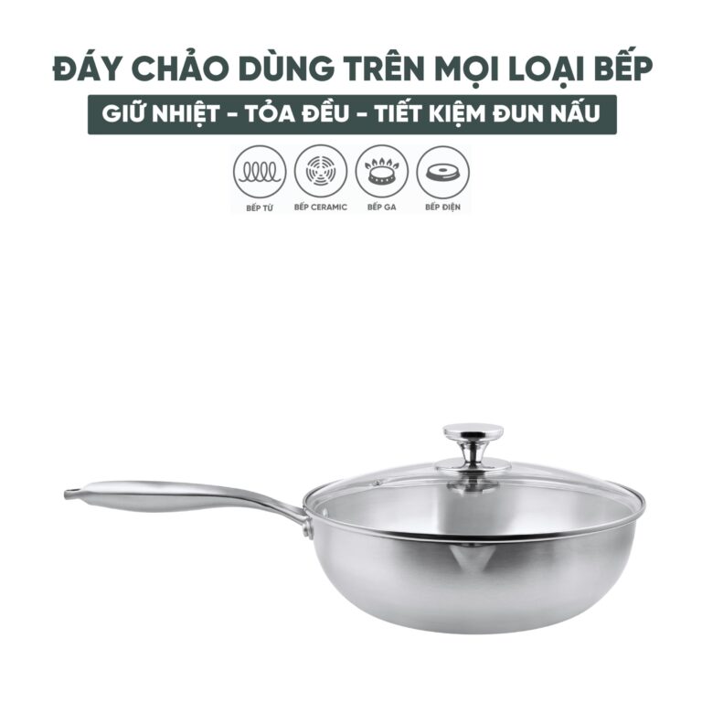 Chảo inox ZEUS KFP24-26SV 26cm kèm vung
