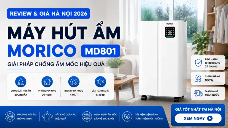 Máy hút ẩm Morico MD801: Review & Giá Hà Nội 2026