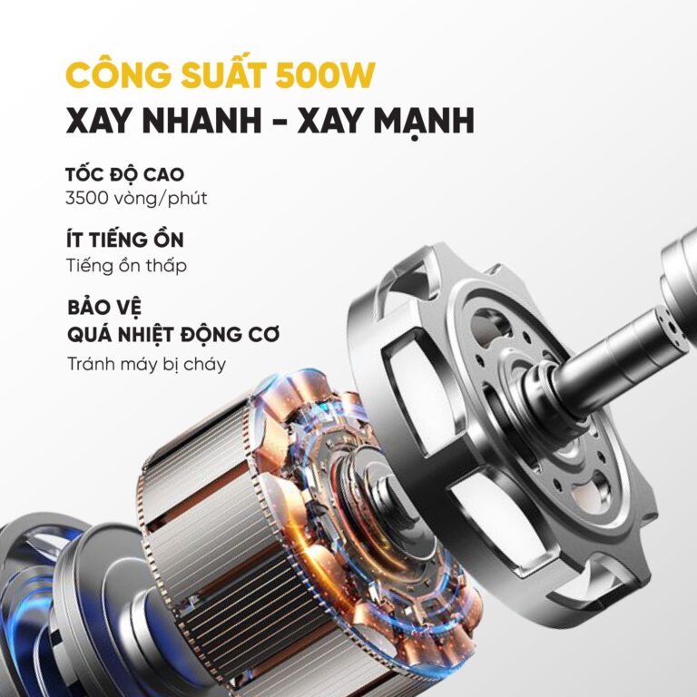 Máy xay thịt KUSCHELN KFC073-01 cối inox/thủy tinh 2L 500W
