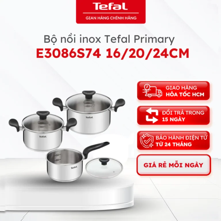 Bộ nồi inox Tefal Primary 16/20/24cm (E3086S74)