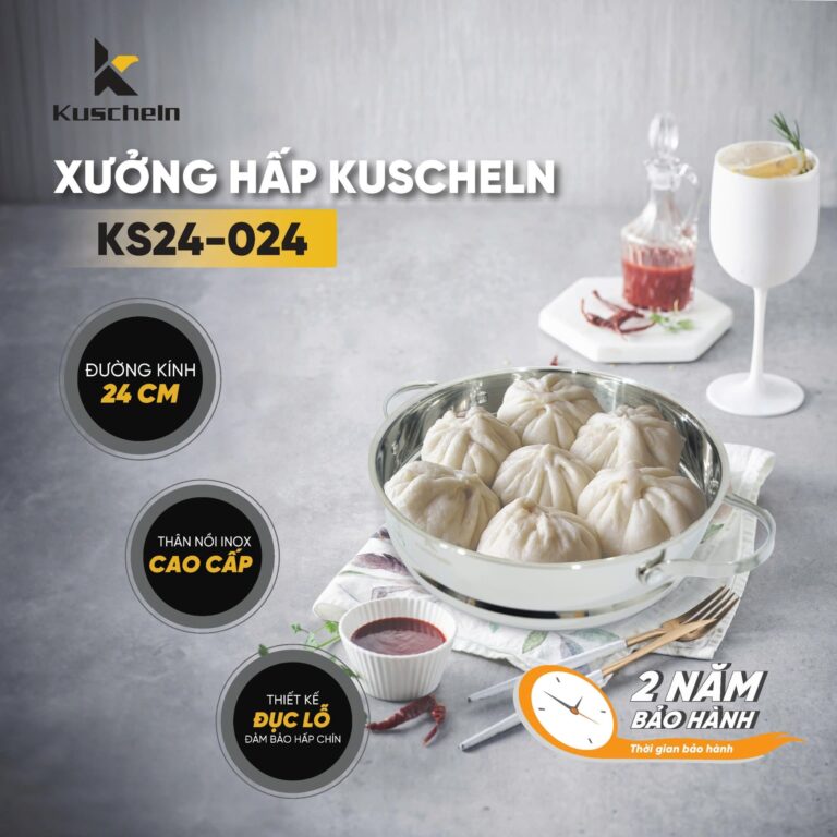 Xửng hấp KUSCHELN KS24-024 inox 18/10 3 tầng