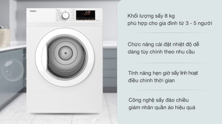 Máy sấy thông hơi Galanz 8kg DV-80T5C.W (trắng)