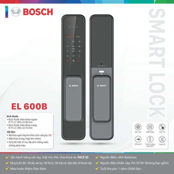 Khóa cửa vân tay Bosch EL600B APP