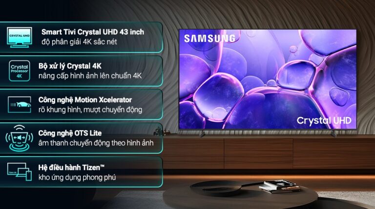 Smart Tivi Samsung Crystal UHD 4K 43 inch UA43U8500FKXXV